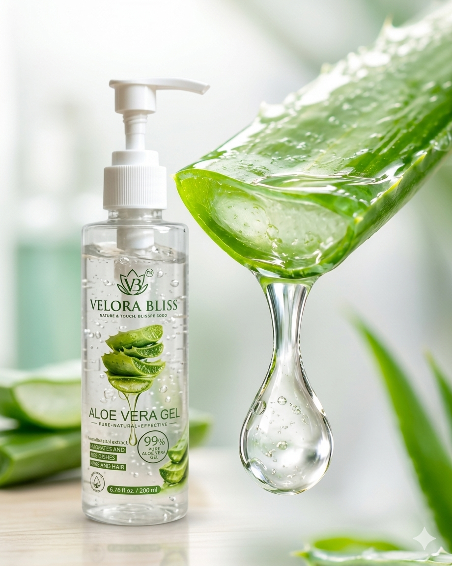 Aloe Vera Gel with Vitamin E | Pure Transparent Aloe Vera Gel for Face, Hair & Body | Deep Hydration & Soothing Care | Non-Sticky Formula | No Added Color | Pump Bottle